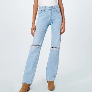 RE/DONE - High Rise Loose Jeans (Bleach Destroy)